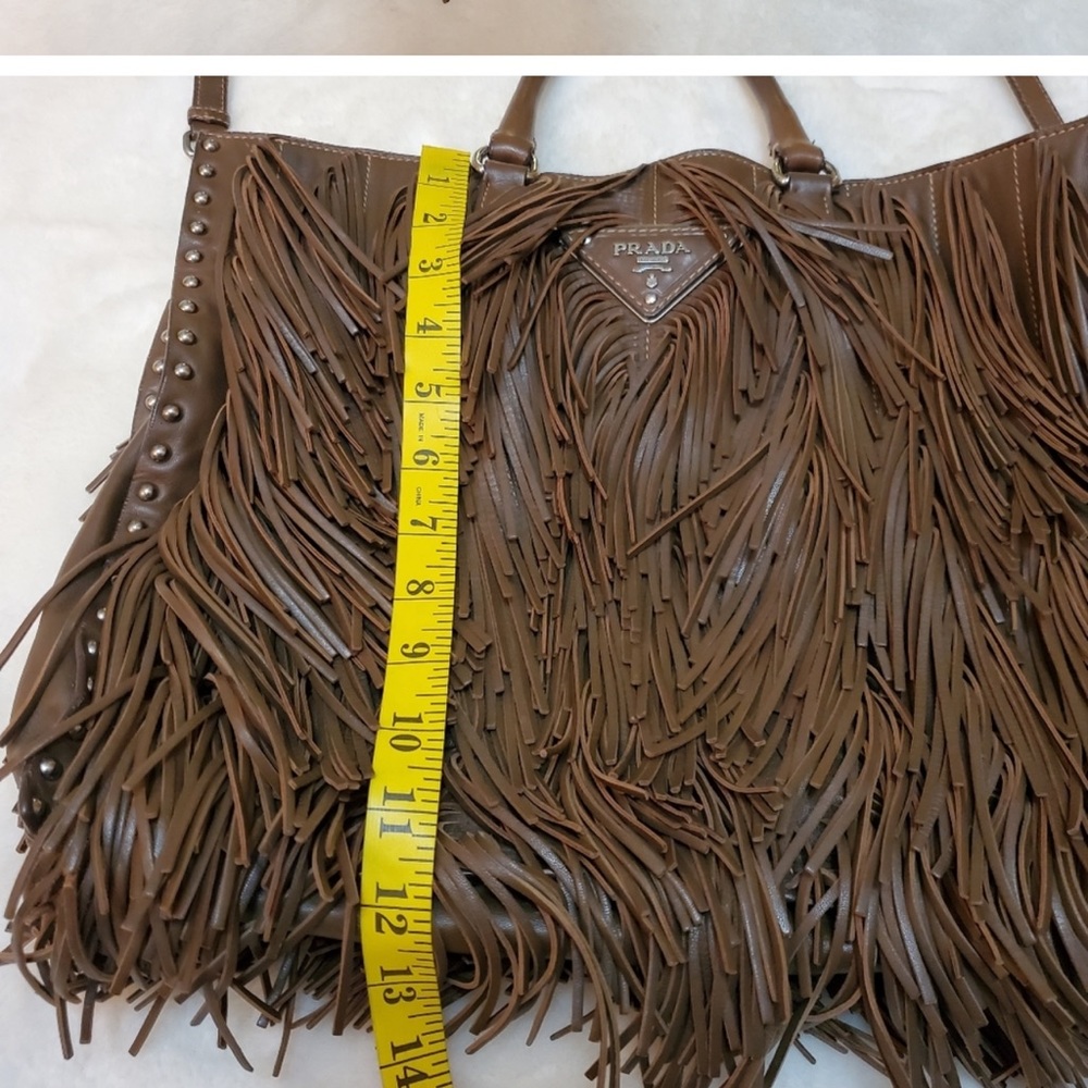 Authentic PRADA Napa fringe tote
